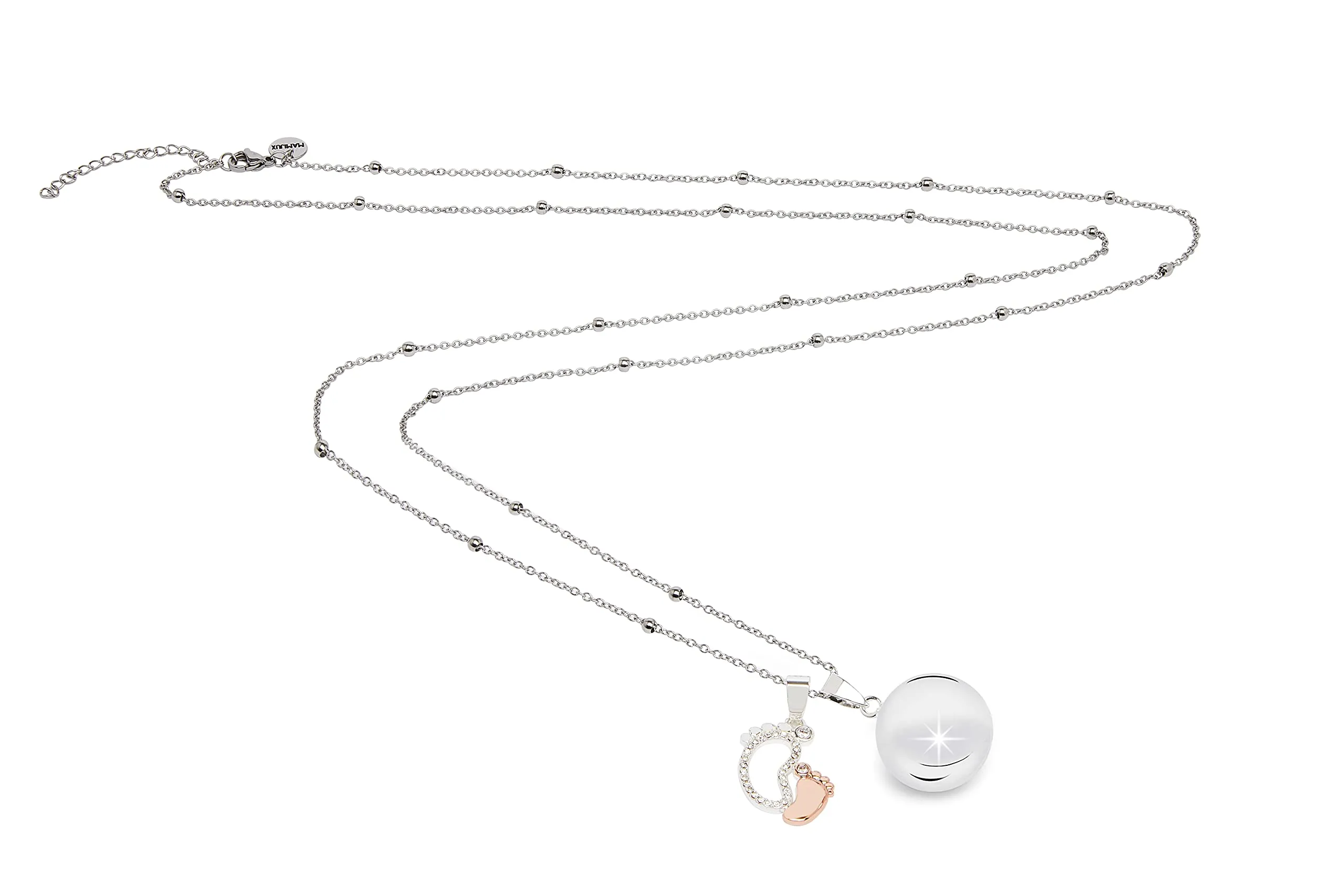 MAMIJUX Chiama Angeli Piedini Mamma Idea Regalo Gravidanza Collana Donna Richiamo degli Angeli Catenina Acciaio - immagine 8
