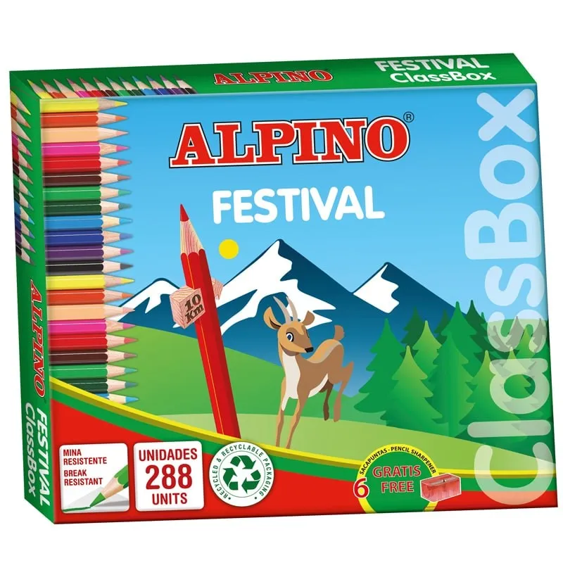 Alpino C0131992 pastello colorato Beige Nero Blu Marrone Verde Azzurro Verde chiaro Arancione Rosa Rosso Viola Giallo 288 pz - immagine 1