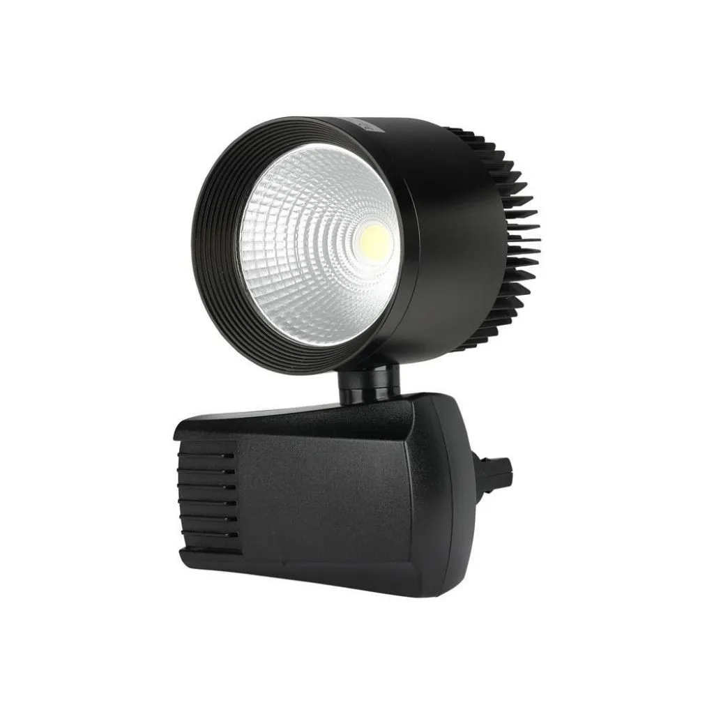 V-TAC Faretto LED COB da Binario Rotondo 40W Colore Nero 5000K - immagine 1