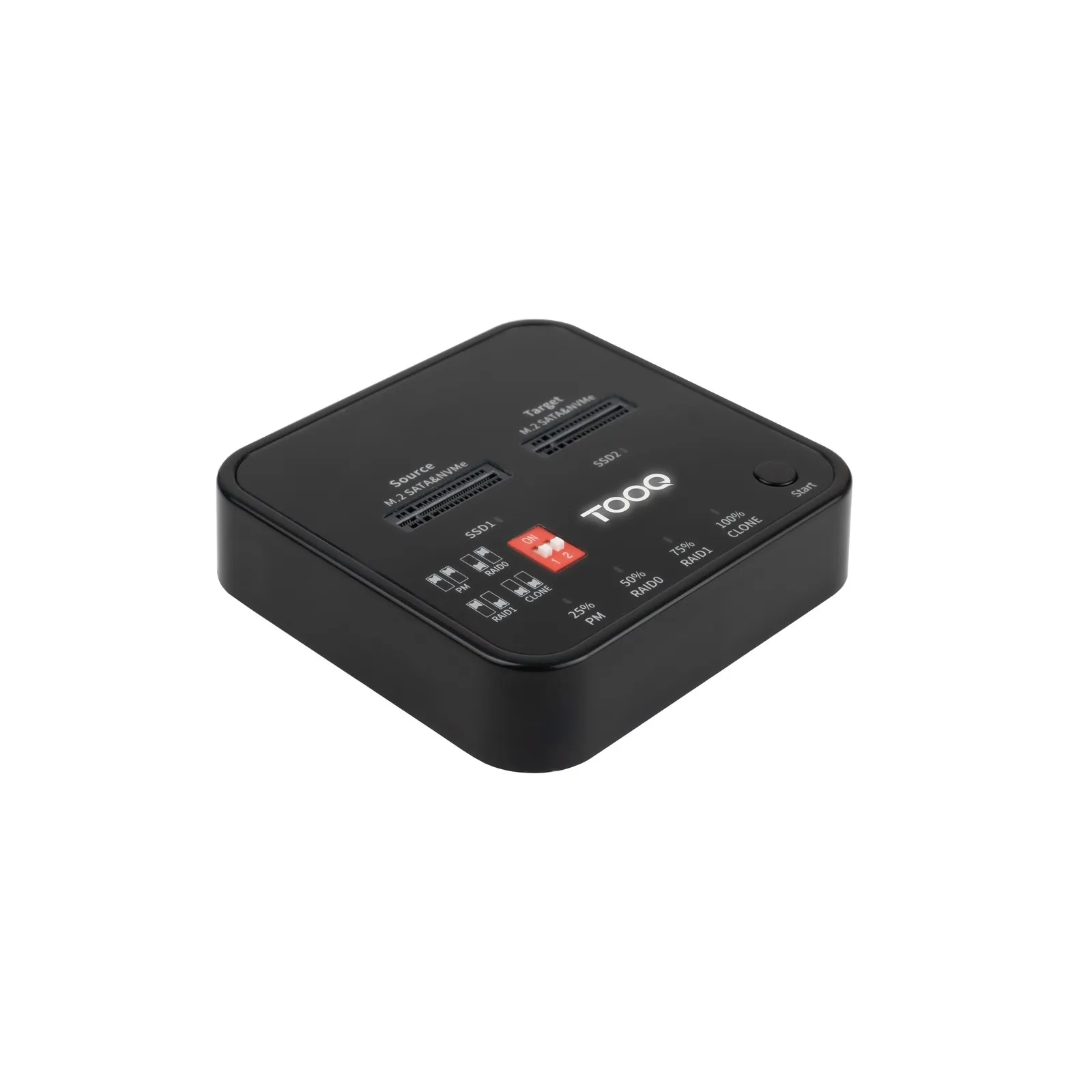TooQ TQDS-201B docking station per unità di archiviazione USB 3.2 Gen 2 (3.1 Gen 1) Type-C Nero - immagine 1