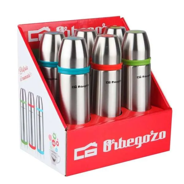 Set Thermos Orbegozo con identificatore di bevande - Acciaio inossidabile resistente - Fasce colorate - Sistema anti-rovesciamento - Mantiene la temperatura per ore - Capacità 500 ml - immagine 1