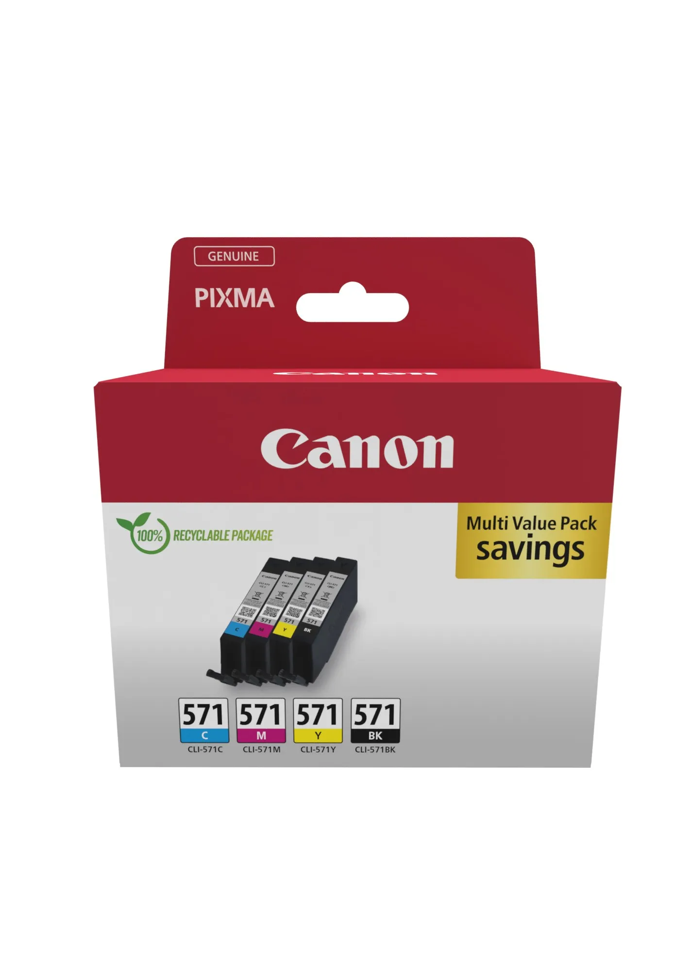 ORIGINALE Canon Multipack nero / ciano / magenta / giallo CLI-571 0386C008 - immagine 1