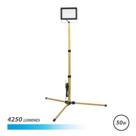 Faretto LED Elbat con treppiede 50W - 4250 lumen - Luce fredda 6500K - Cavo 3m - IP65 per uso esterno - immagine 1