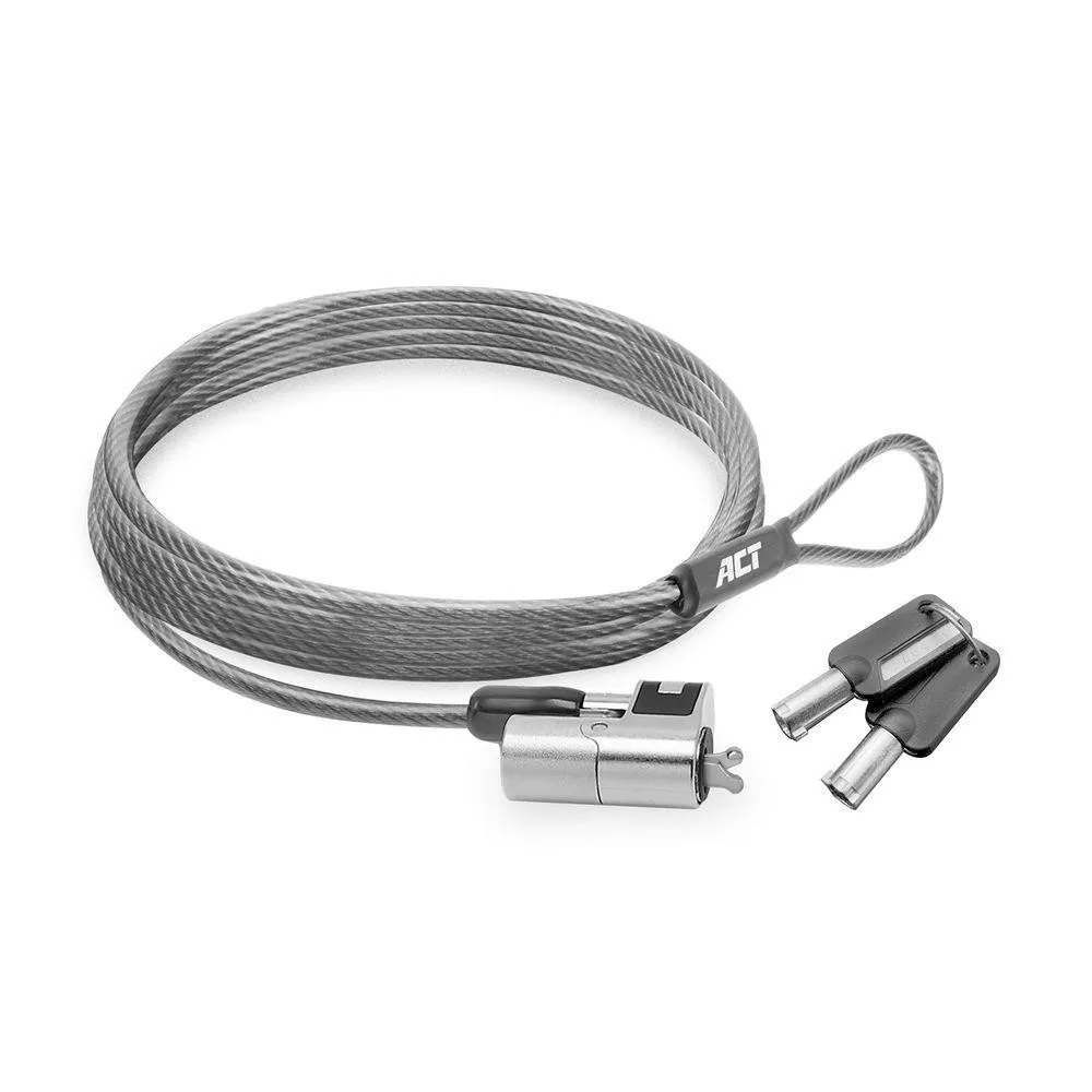Cavo Lucchetto Sicurezza Notebook 2Mt Chiusura Con Chiave - immagine 1