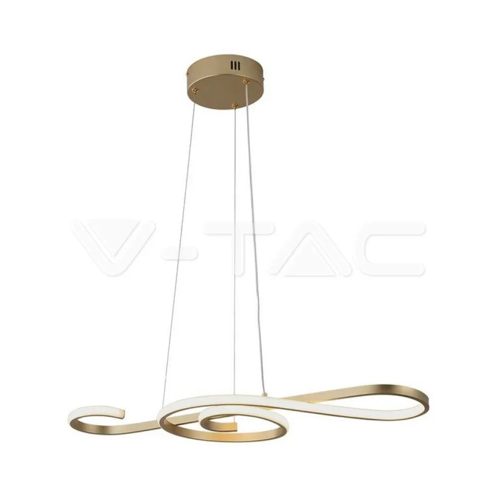 V-TAC Lampadario LED a Sospensione 18W in Metallo dal Design Moderno 70*25cm Verniciato Oro 3000K - immagine 1