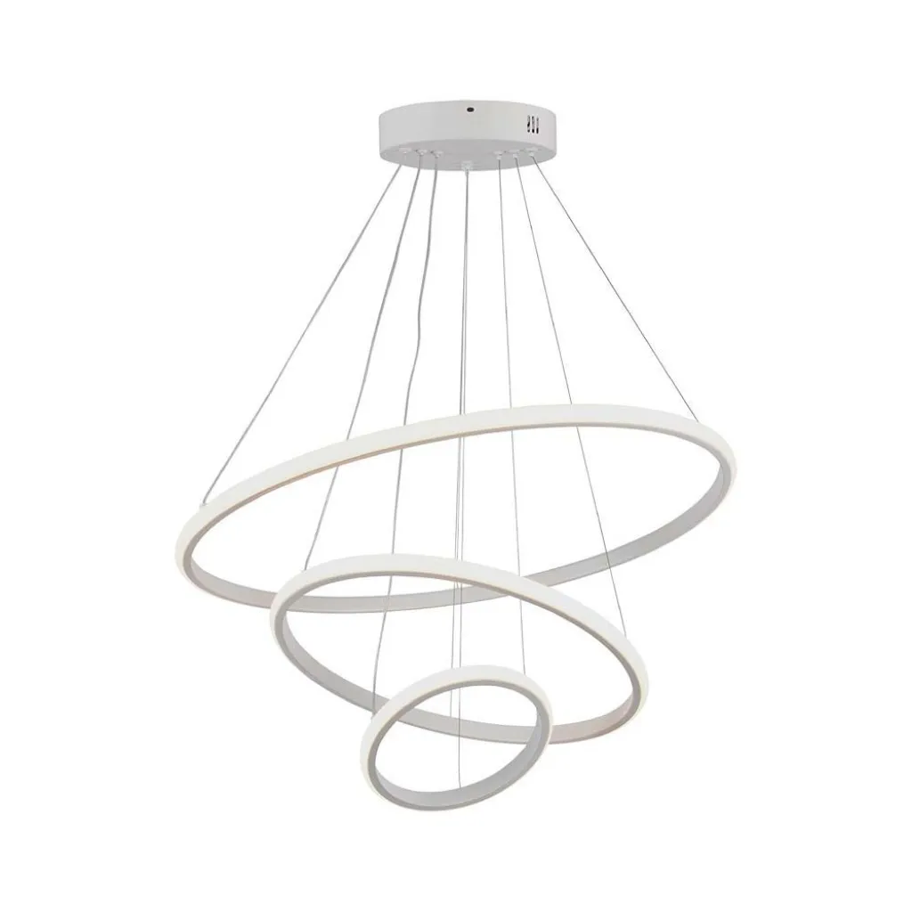 V-TAC Lampadario LED a Sospensione con 3 Cerchi 32W in Metallo Colore Bianco 60*40*20cm 3000K - immagine 1