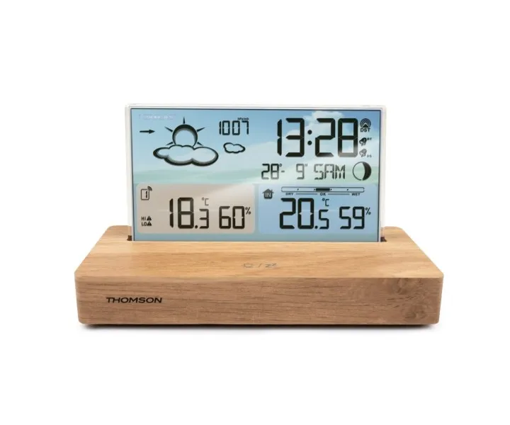 Stazione meteorologica Thomson CT600 - Sveglia - Colore legno/bianco - immagine 1