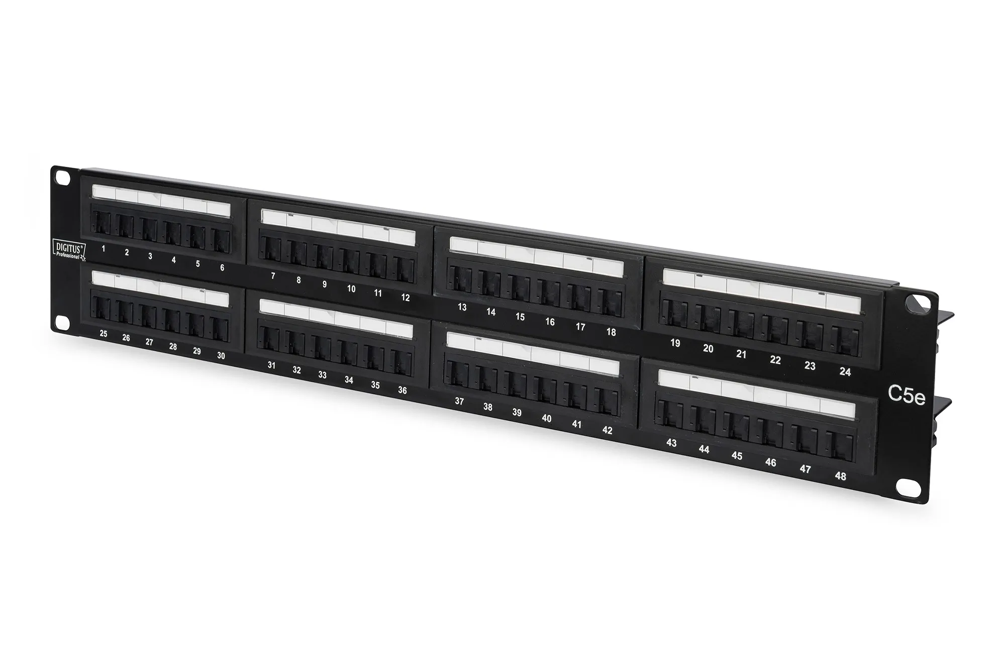 Pannello Patch 19 Non Schermato Utp 48 Porte 8 Poli Rj45 Per Reti Categoria 5E - 2 Unita' - immagine 1