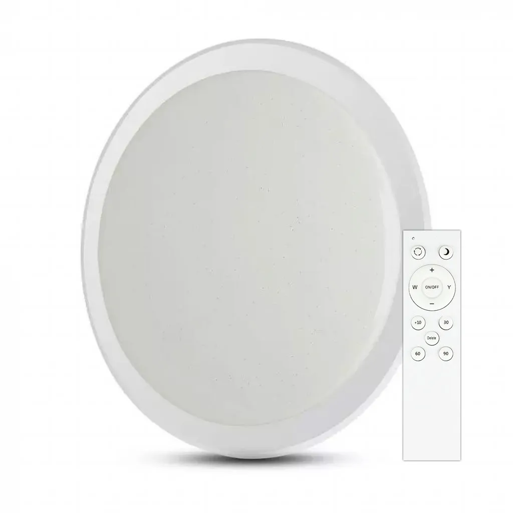 V-TAC Plafoniera LED Rotonda 60W con Telecomando Cambia Colore 3 in 1 Effetto Stellato d: 565mm h: 75mm Dimmerabile - immagine 1