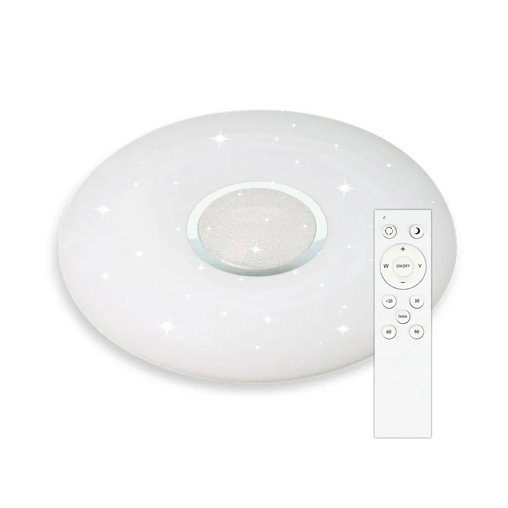 V-TAC Plafoniera LED Rotonda 60W con Telecomando Cambia Colore 3 in 1 Effetto Stellato d: 493mm h: 80mm Dimmerabile - immagine 1