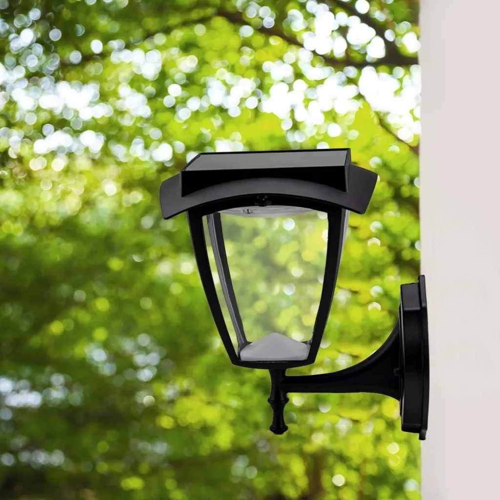 V-TAC PRO Lampada LED Solare Samsung da Muro Colore Nero Opaco 3000K+6000K IP65 - immagine 1
