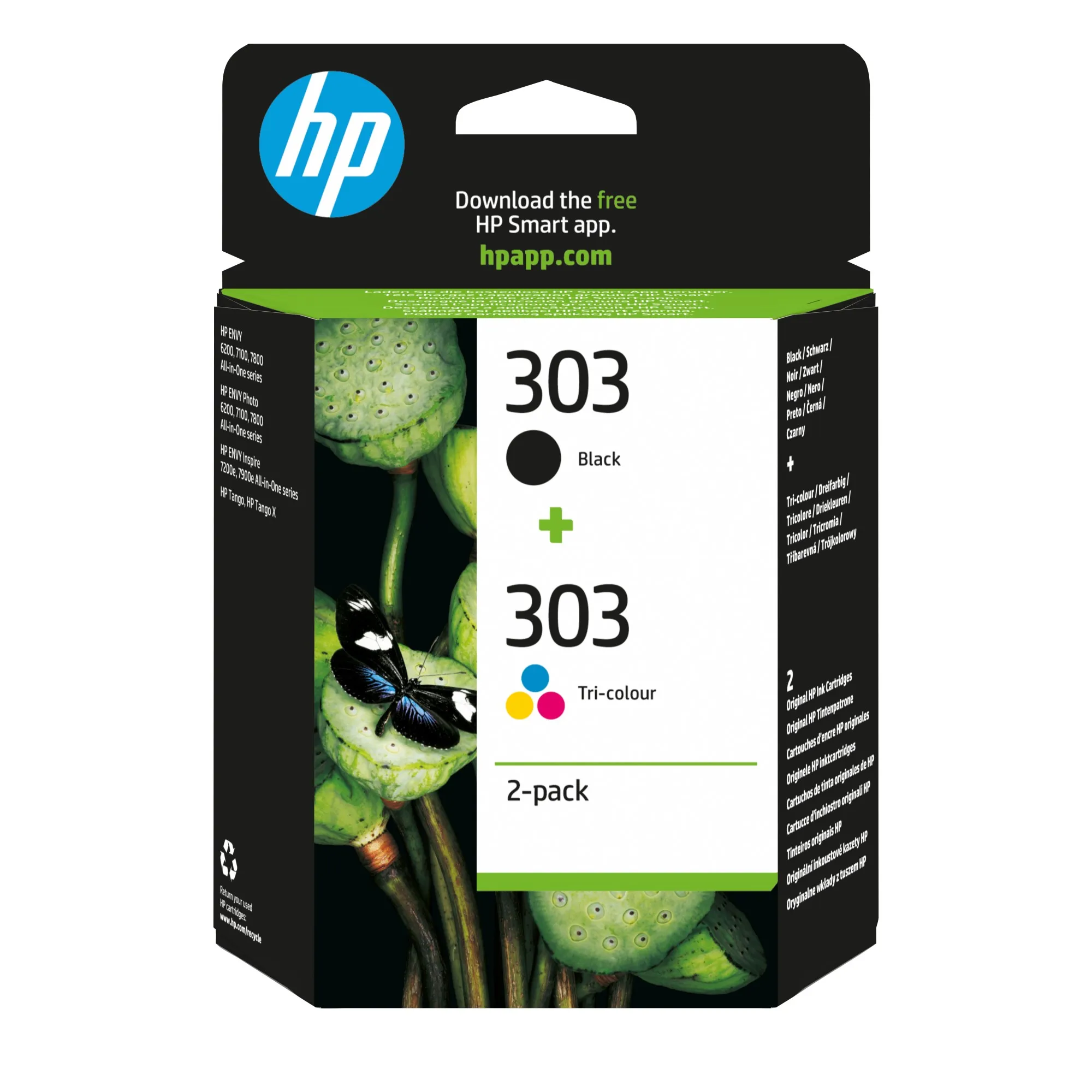 ORIGINALE HP Multipack nero / differenti colori 3YM92AE 303 - immagine 1