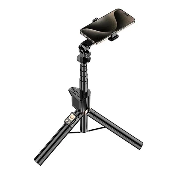 Treppiede XO SS23 + Selfie Stick - Telecomando Bluetooth - LED laterali inclusi - Nero - immagine 1
