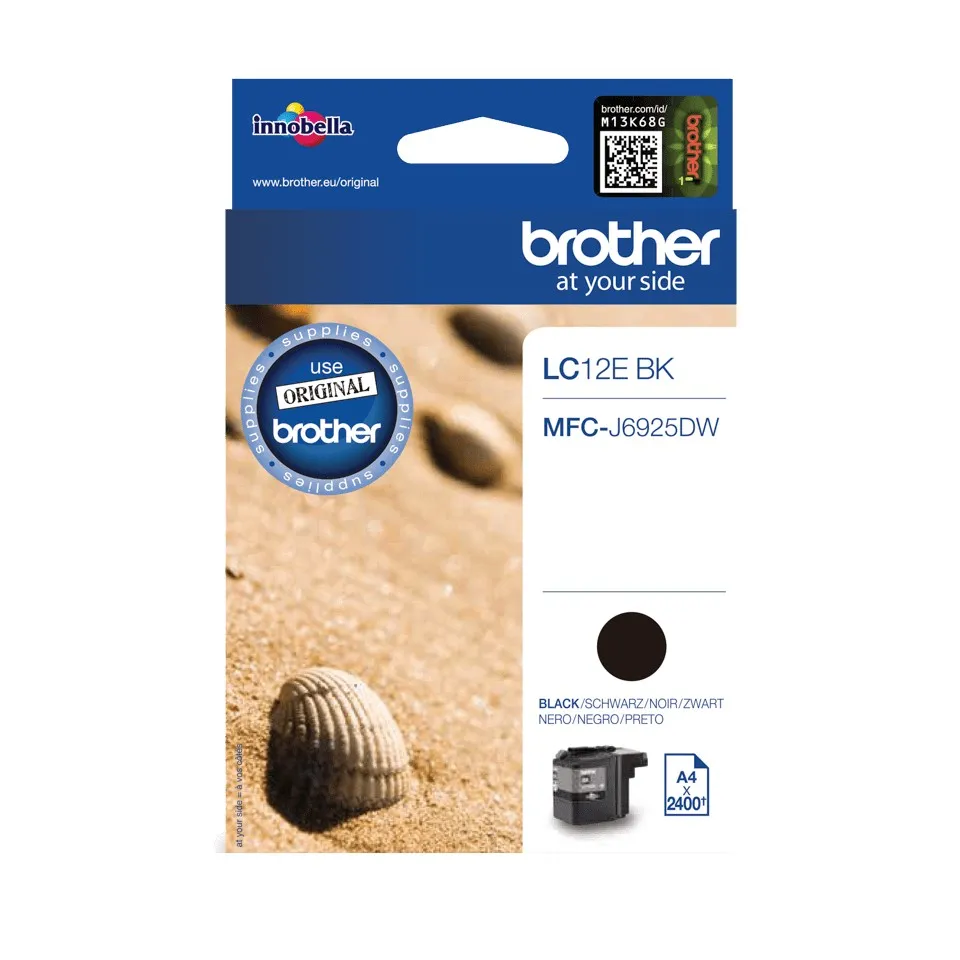 ORIGINALE Brother Cartuccia d'inchiostro nero LC12EBK LC-12E 2400 pagine - immagine 1