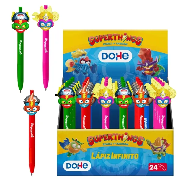 Supporto per matite Superthings di Dohe con 24 matite Infinity - Punta retrattile - Colori assortiti - immagine 1