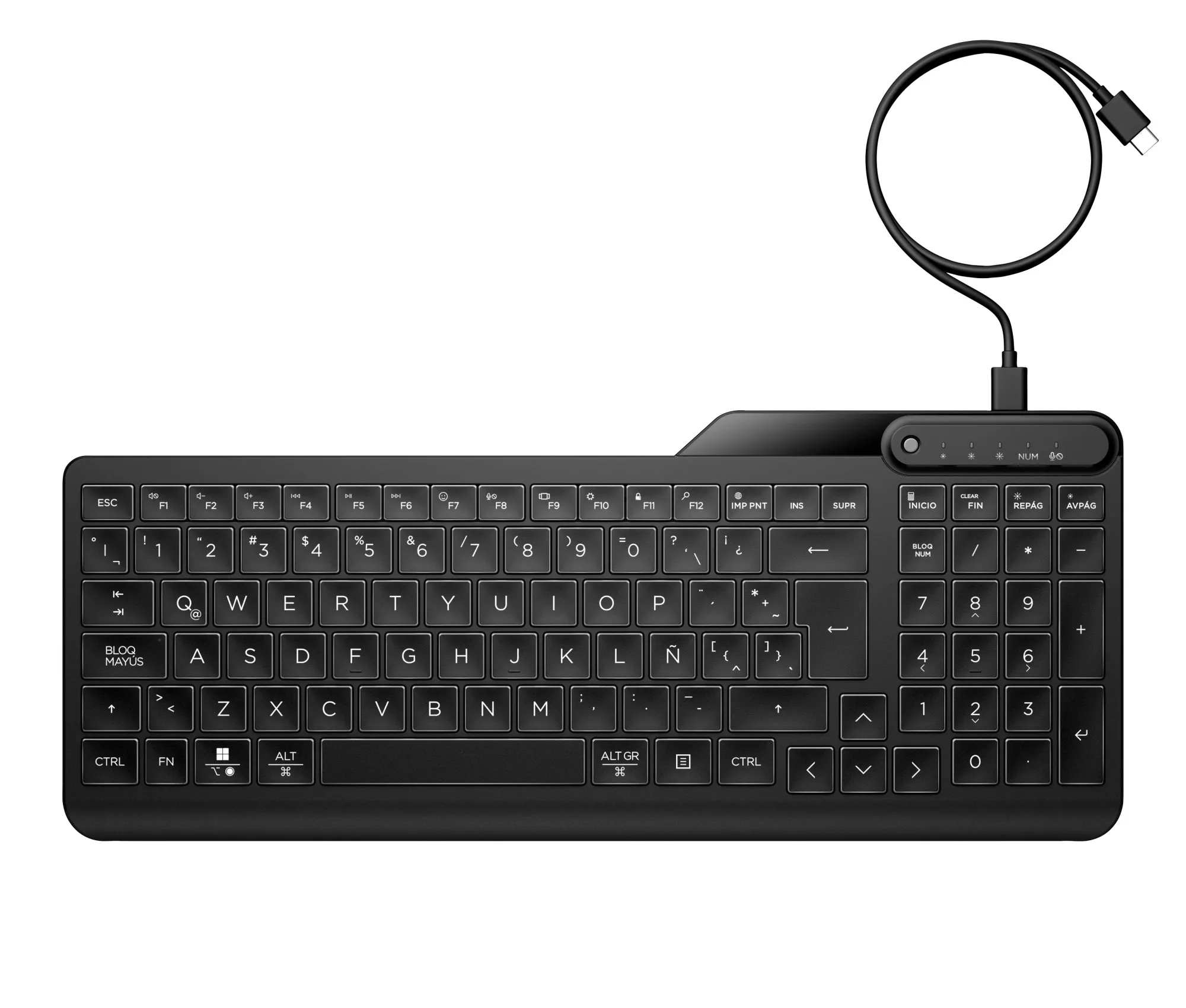HP Tastiera cablata retroilluminata multidispositivo 405 - immagine 1