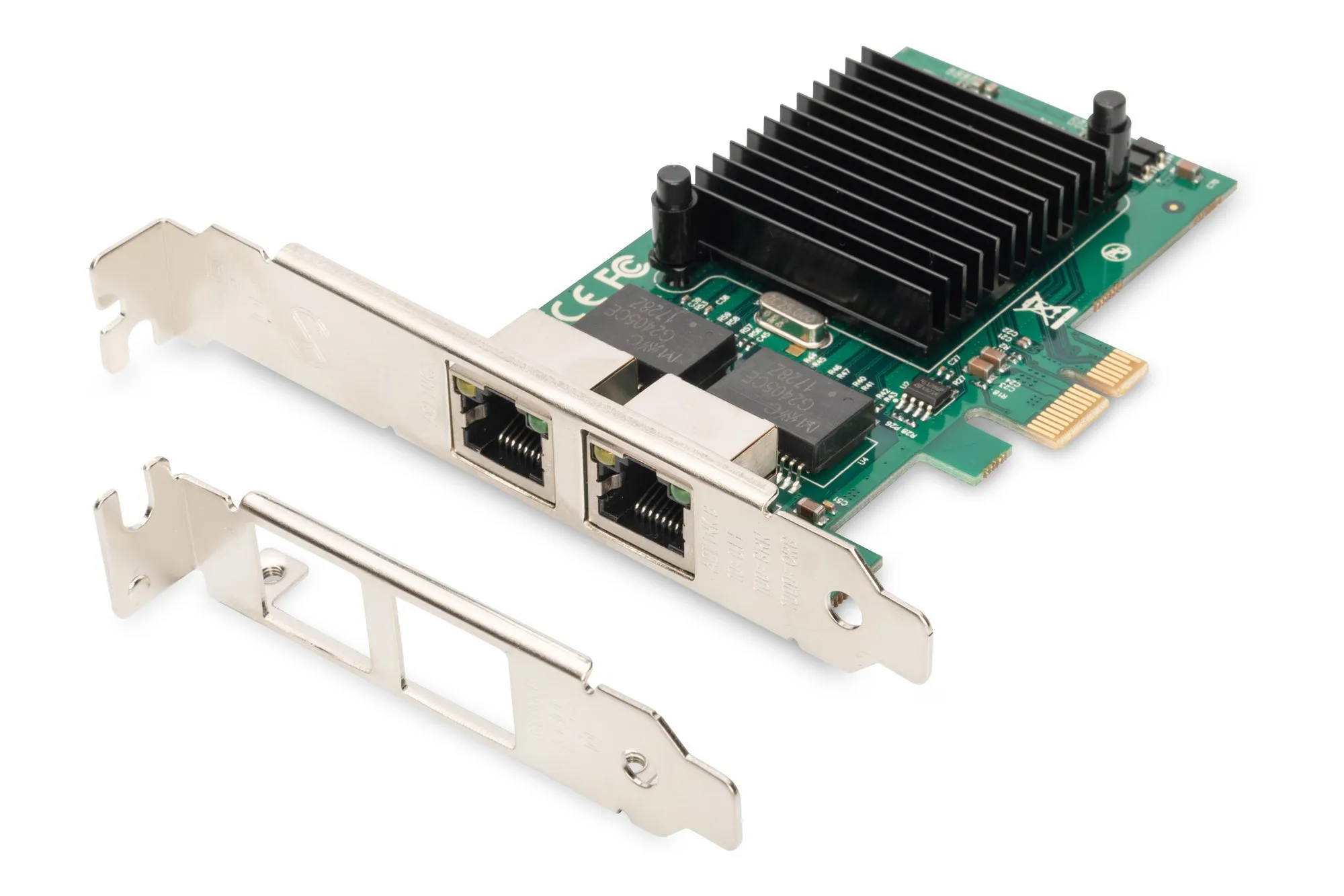 Gigabit Ethernet Pci Express Card 2 Porte 32-Bit Staffa A Basso Profilo Chipset Intel - immagine 1
