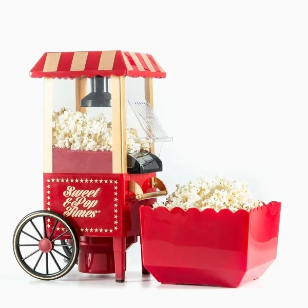 Macchina per popcorn ad aria calda Innovagoods Sweet & Pop Times - Potenza 1200W - Stile vintage - Cottura senza olio - Include misurino - Rosso - immagine 1