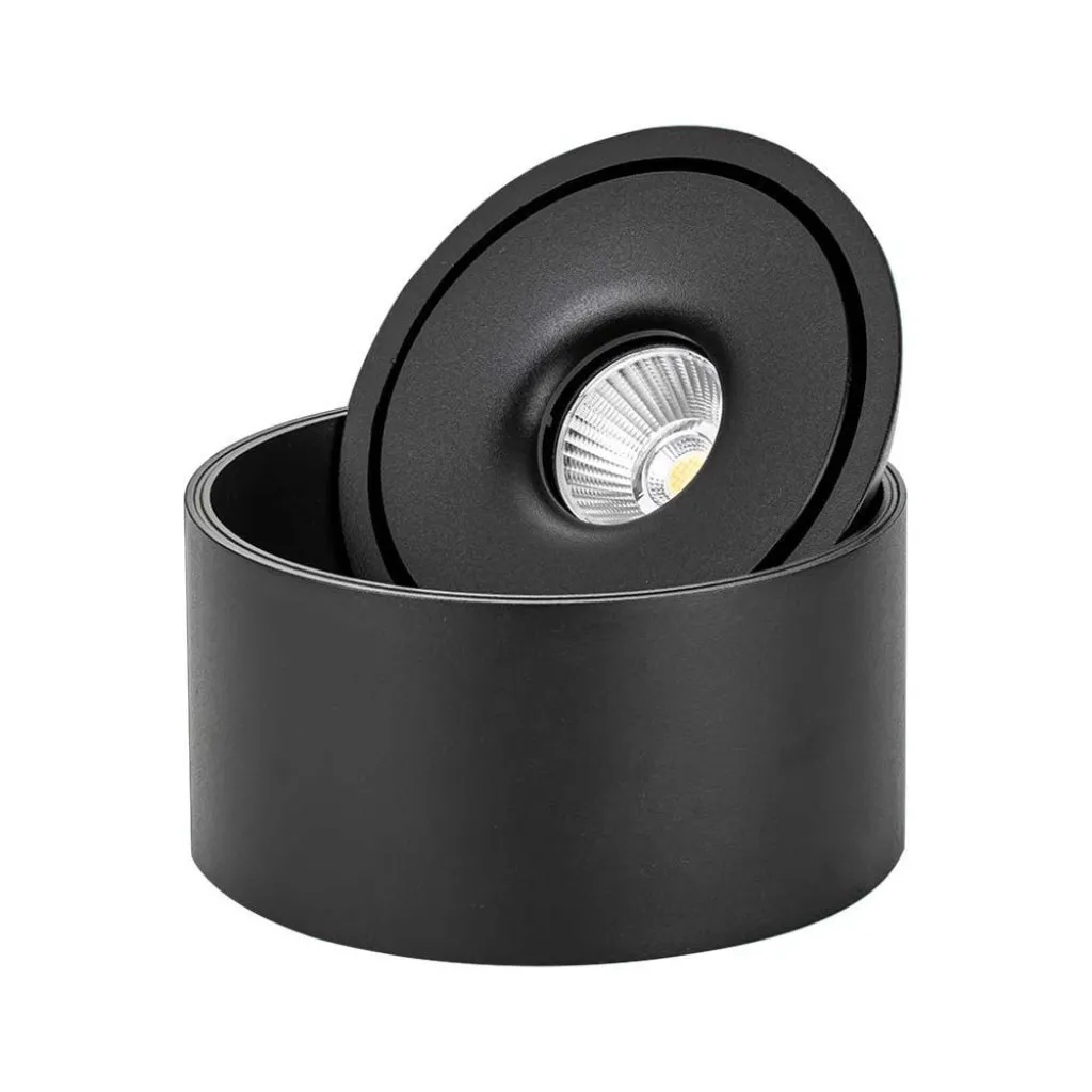 V-TAC Faretto LED COB da Incasso Rotondo 28W Inclinabile Colore Nero 3in1 - immagine 1