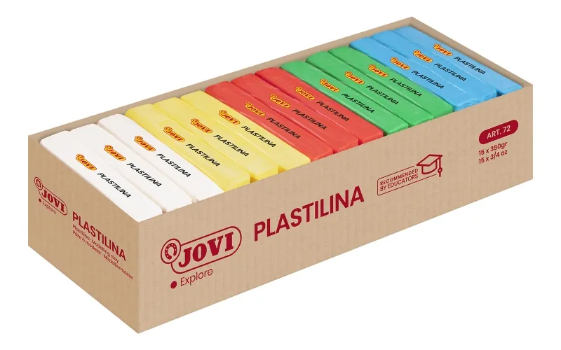 Jovi Espositore da 15 Tavolette di Pasta Modellabile 350g Colori Base - 100% Vegetale - Molto Modellabile - Non Secca - Colori Assortiti - immagine 1