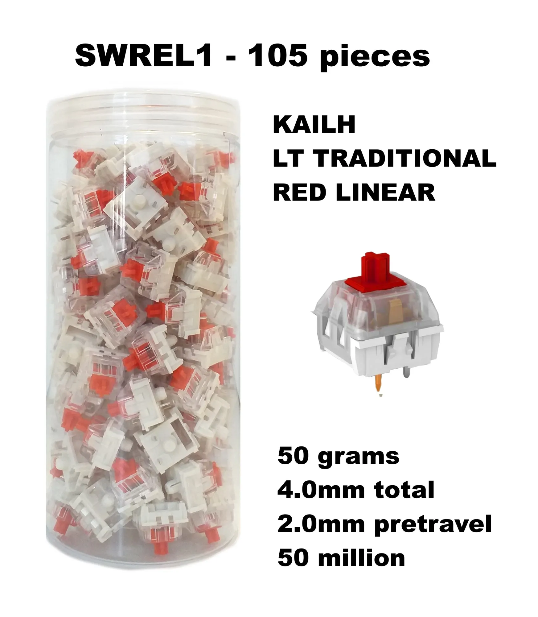 Set 105 Sottotasti Switch Kailh Lt Red Linear - immagine 1