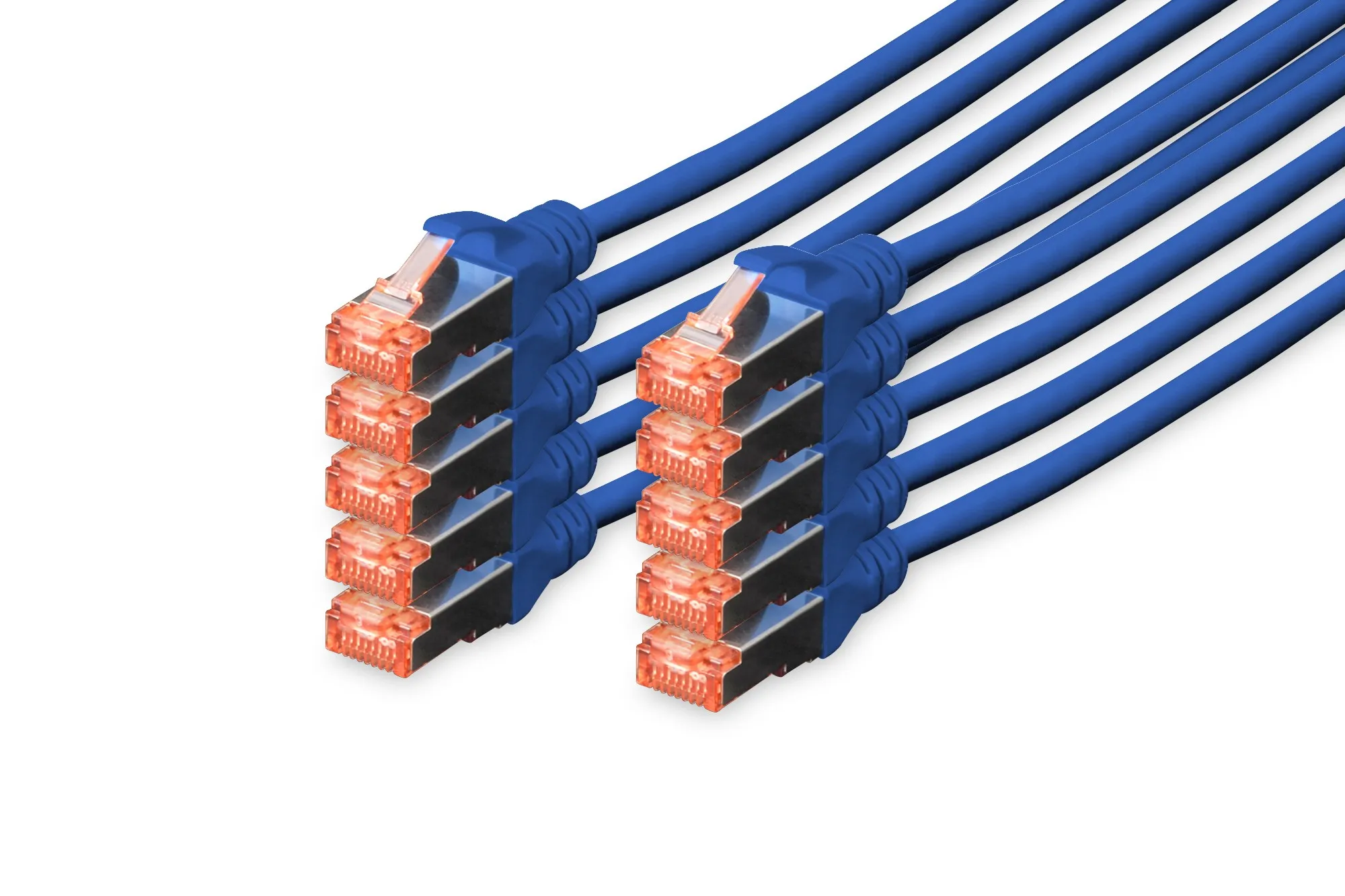 Confezione 10 Cavi Cat 6 Schermati S/Ftp Mt 5 Colore Blu Digitus - immagine 1