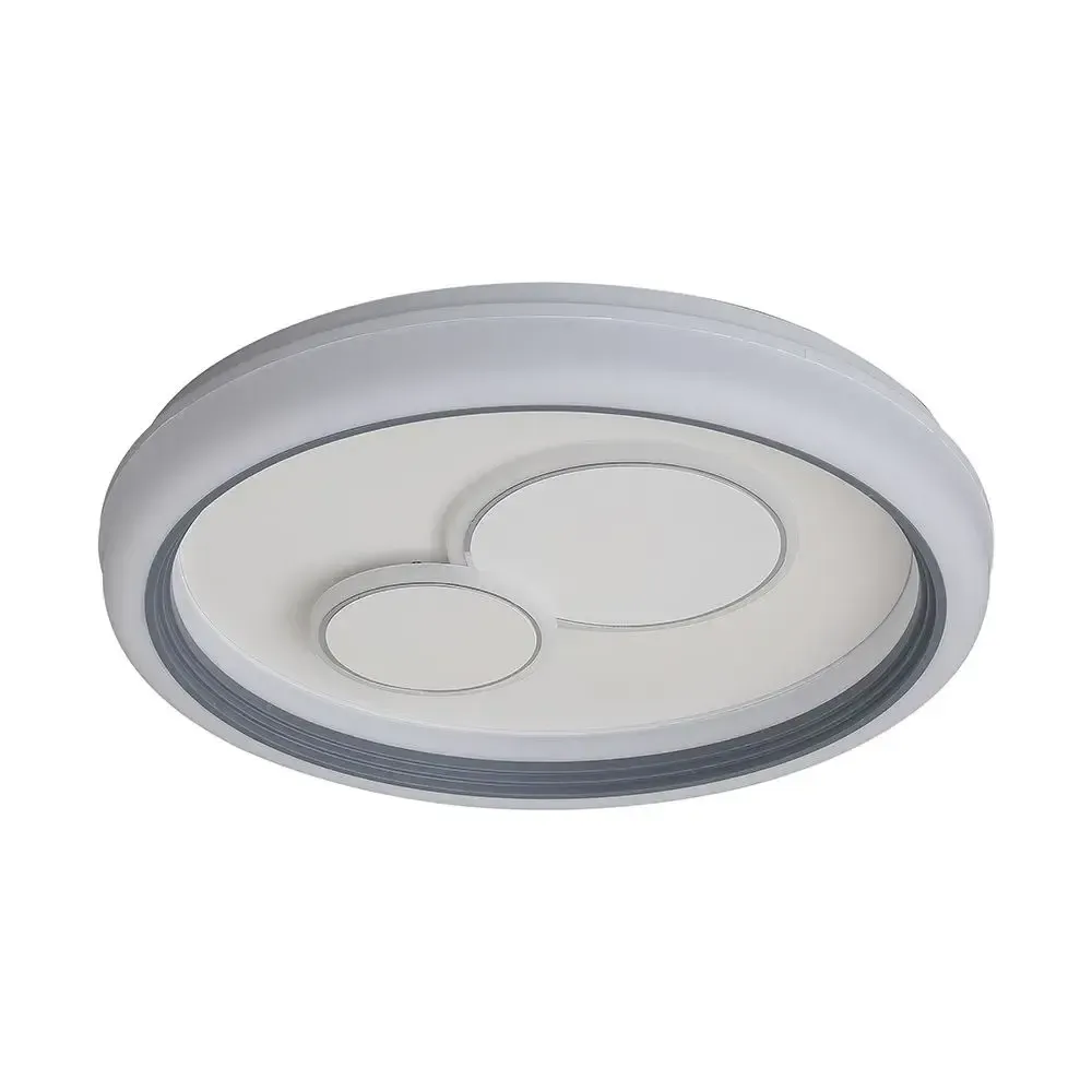 V-TAC Lampadario LED 60W Rotondo Decorativo con Telecomando RF Bianco/Grigio CCT Dimmerabile - immagine 1