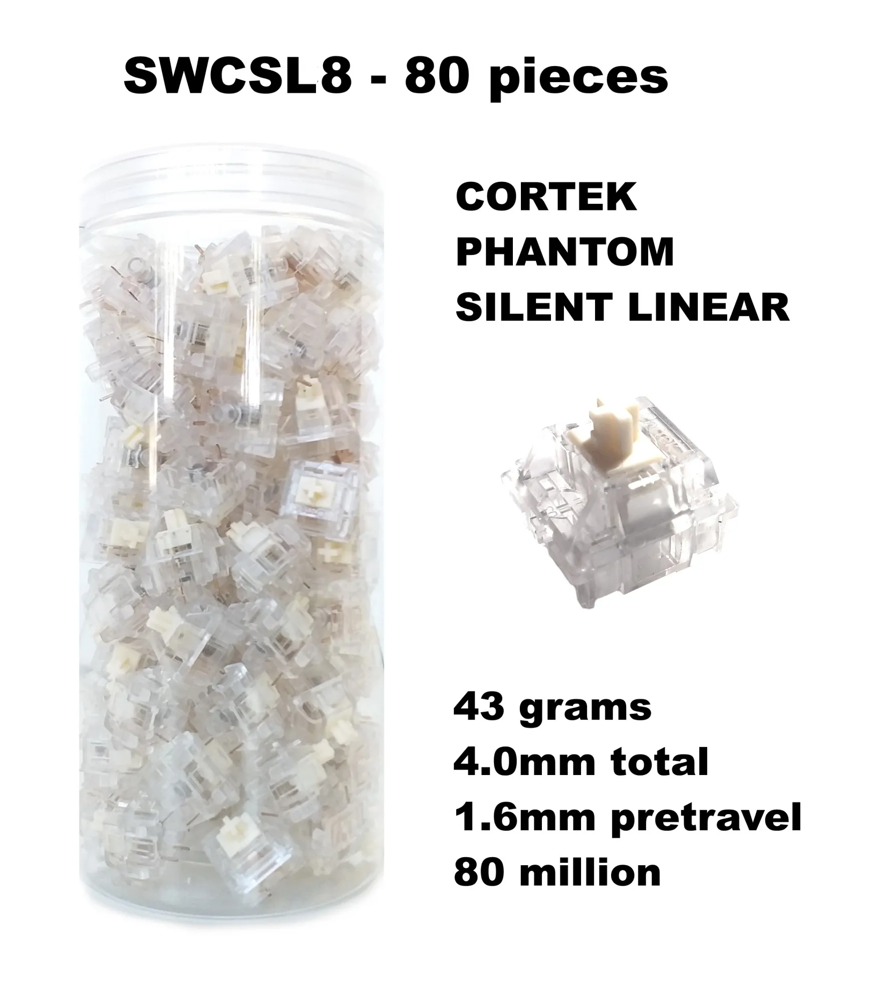 Kiit 80 Sottotasti Cortek Phantom Silent Linear - immagine 1