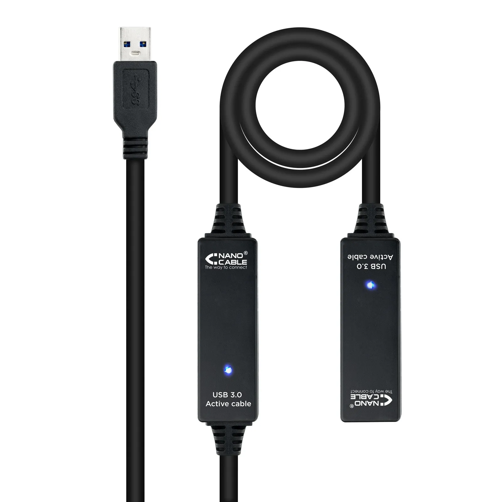 Nanocable 10.01.0313 cavo USB 15 m USB 3.2 Gen 1 (3.1 Gen 1) USB A Nero - immagine 1