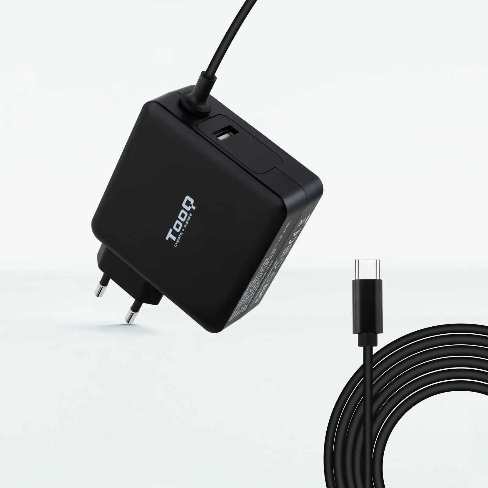 TooQ TQLC-USBC90PD adattatore e invertitore Auto 90 W Nero - immagine 1