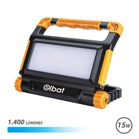 Faretto Ricaricabile Elbat 15W - Luce Fredda 6000K - 1400 Lumen - Batteria 37V / 5000Mah - Ricaricabile con Cavo USB - Cavo di Ricarica Tipo C Incluso - 4 Modalità di Lavoro - Tempo di Ricarica: 3-4 Ore - Indicatore Batteria - Porta USB - IP54 - immagine 1
