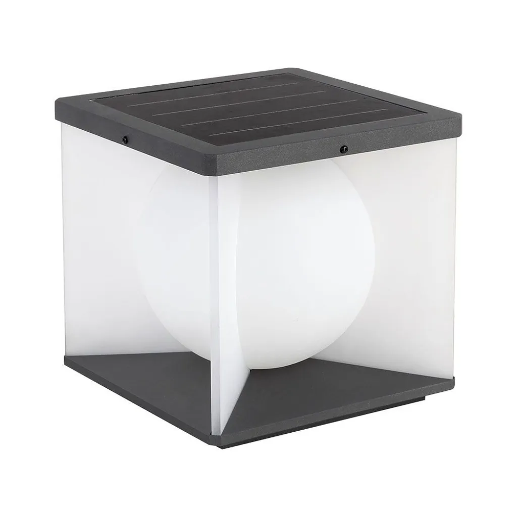 V-TAC Lampada LED da Giardino a Cubo con Pannello solare e Telecomando 3W 205*205*190mm 3000K IP65 - immagine 1