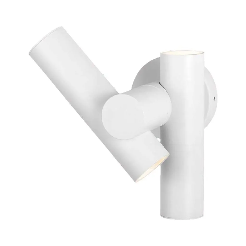V-TAC 2x2.6W 2 Way Spot Wall Light 3000K White Body IP44 - immagine 1