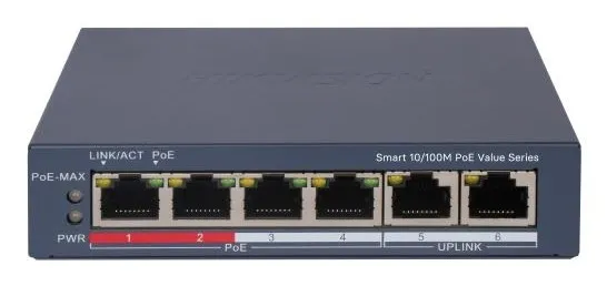 Switch Hikvision Smart Managed Poe 10/100 L2 4 10/100M Rj45 Poe Ports 2 10/100M Rj45 Port 802.3Af - immagine 1
