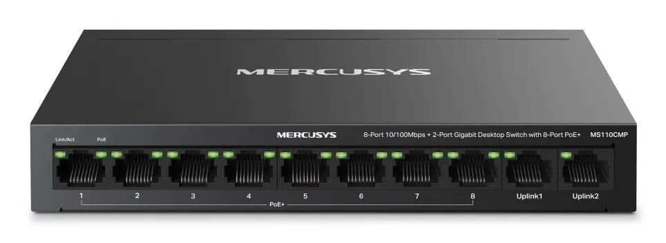 Mercusys MS110CMP switch di rete Fast Ethernet (10/100) Supporto Power over Ethernet (PoE) Nero - immagine 1