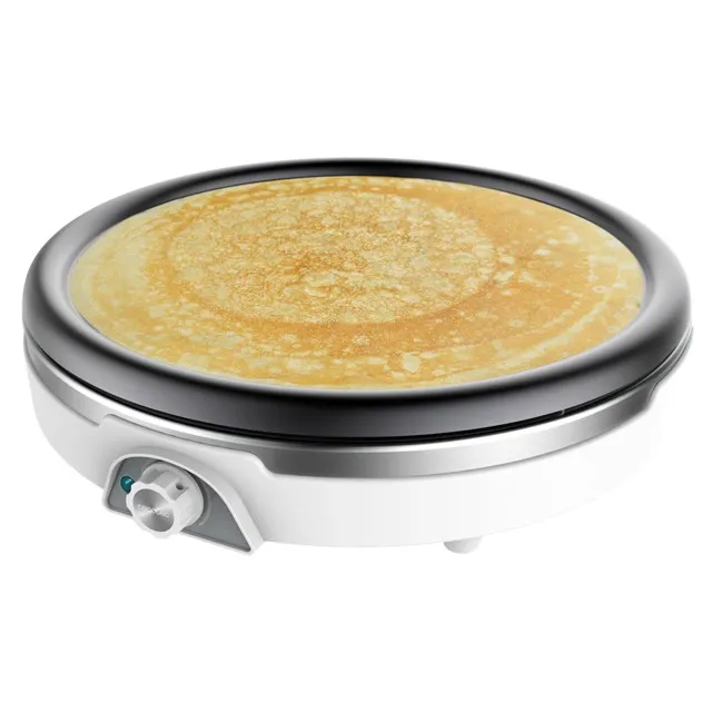 Cecotec Fun Crepestone XL Piastra per crêpes in acciaio inox - 1350W - Diametro 38 cm - Antiaderente - Piastra rimovibile - Temperatura regolabile - Spatola e mattarello inclusi - 385x375x103 cm - Bianca - immagine 1
