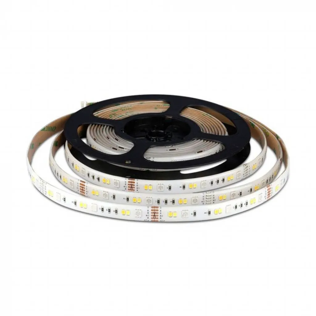 V-TAC Kit per Strip LED SMD5050 4W/m 54LED/m RGB e 3in1 5 metri 12V Con Controllo Wifi Compatibile con Google Assistent e Amazon Alexa Dimmerabile IP65 - immagine 1