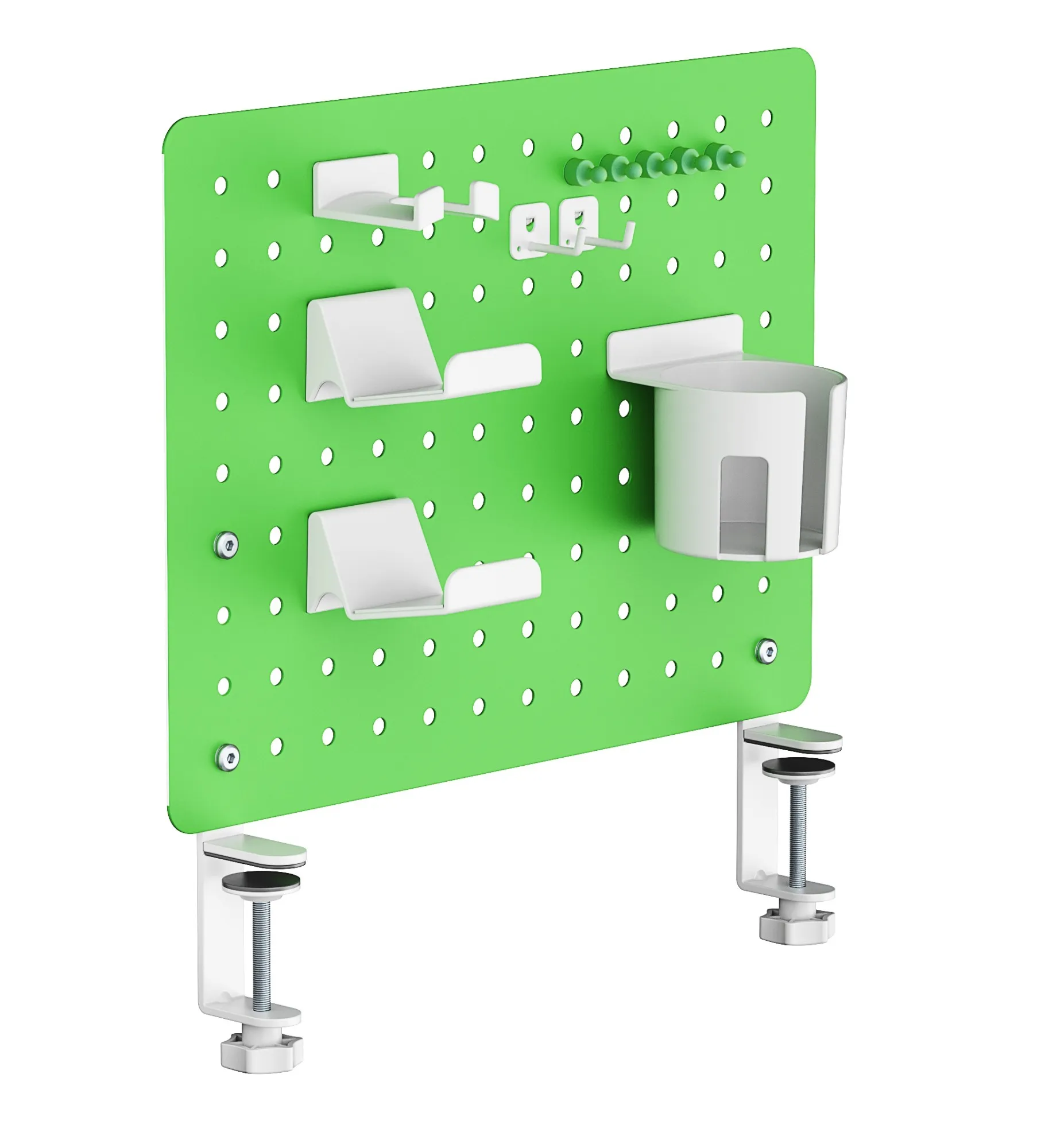 Pannello Modulare Bucato In Metallo Per Tavolo O Per Muro Verde 420X99X477Mm - immagine 1