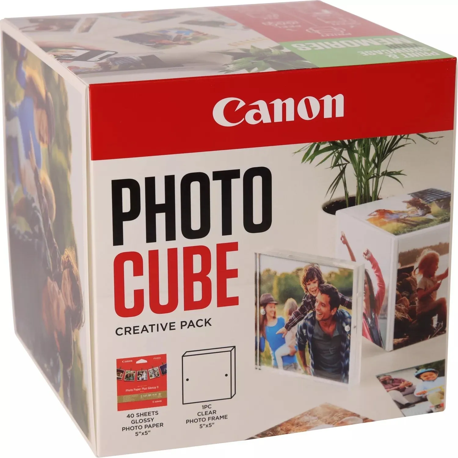 ORIGINALE Canon Value Pack Rosa PP-201 5x5 Photo Cube Creative Pack + 13x13 cm Fotopapier 40 fogli - immagine 1