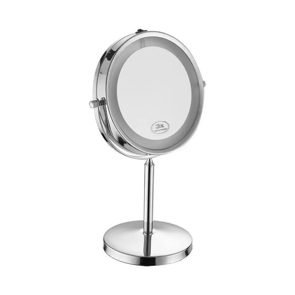 V-TAC Specchio LED Rotondo 3W Double face Rotabile a 360° da Tavolo (ingranditore 3x) D:170mm 6400K IP44 - immagine 1