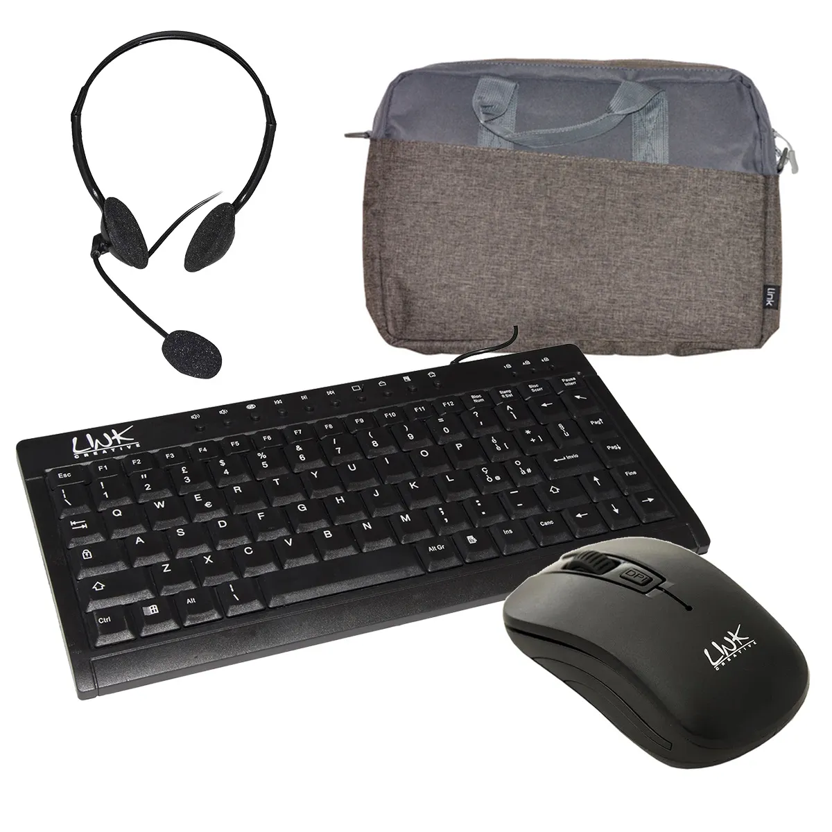 Link Bundle Borsa Lkel01Pb + Mouse Lkmos02 + Tastiera Lktast04 + Cuffia Lkhs01 - immagine 1