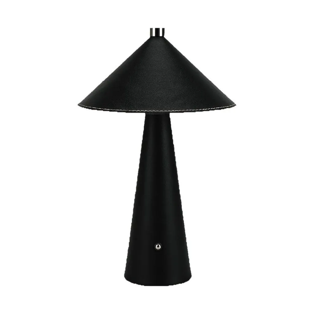 V-TAC Lampada LED da Tavolo 3W con Batteria Ricaricabile USB C Colore Nero in Metallo Mantello in pelle Touch Dimmerabile 3in1 - immagine 1