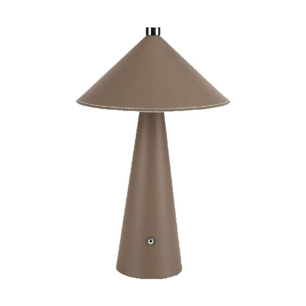 V-TAC Lampada LED da Tavolo 3W con Batteria Ricaricabile USB C Colore Marrone in Metallo Mantello in pelle Touch Dimmerabile 3in1 - immagine 1