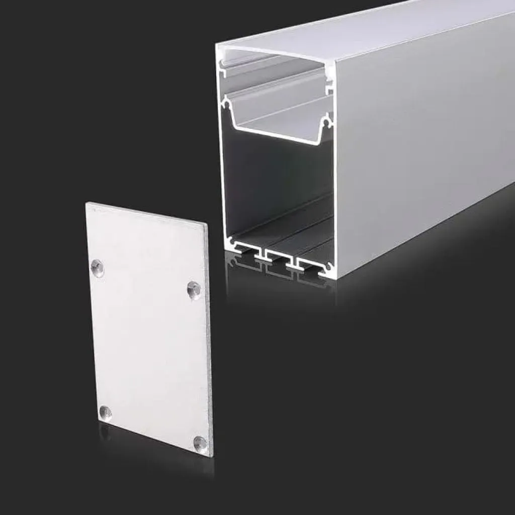V-TAC Profilo in Alluminio in Colore Bianco per Strip LED 2000 x 50 x 75mm - immagine 1