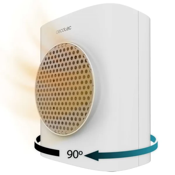 Cecotec ReadyWarm 1570 Max Stufa elettrica da tavolo in ceramica con funzione rotante - Potenza 1500W - Oscillante - Display digitale - Termostato regolabile - 3 modalità di riscaldamento - Bianca - immagine 1