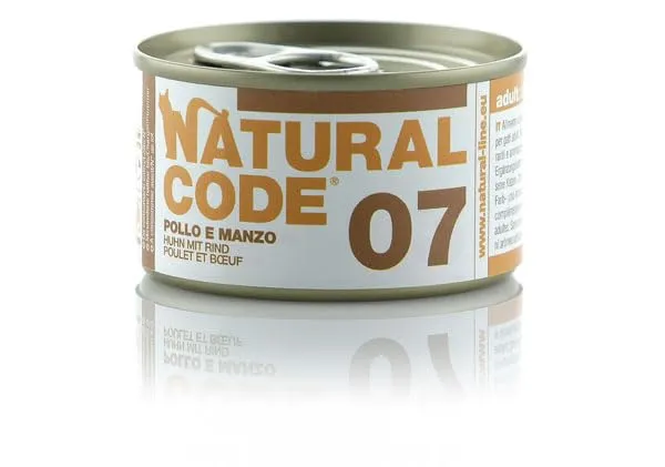 Natural Code Scatoletta Umido Gatto 85gr (N.07 POLLO MANZO) - immagine 1