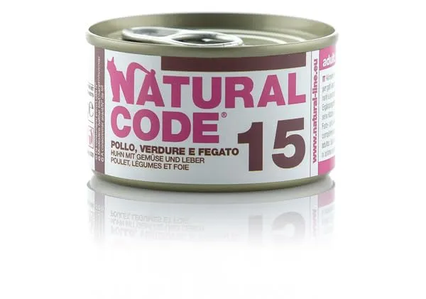 Natural Code Scatoletta Umido Gatto 85gr (N.15 POLLO VERDURE FEGATO) - immagine 1