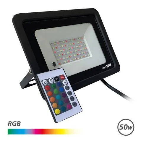 Elbat Faretto Led RGB 50W - Telecomando - IP65 - Ideale per Esterni - immagine 1