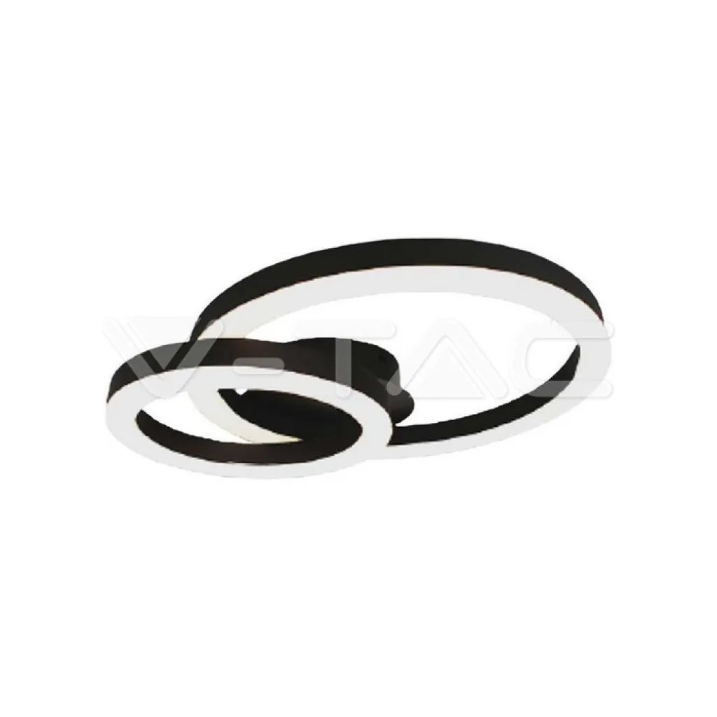 V-TAC Lampadario LED a Sospensione 20W dal Design Moderno a due Anelli D:450-105mm Colore Nero 3000K - immagine 1