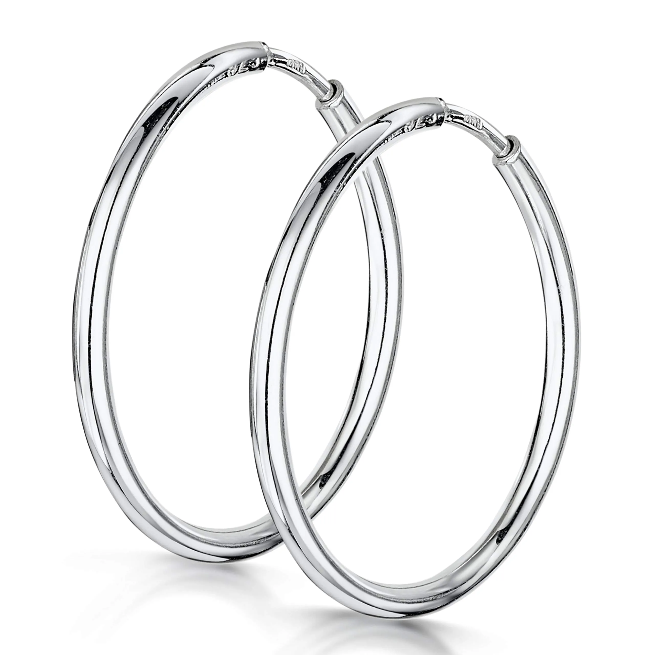 Amberta Orecchini a Cerchio da Donna in Argento Sterling 925: Diametro 20 mm - immagine 1